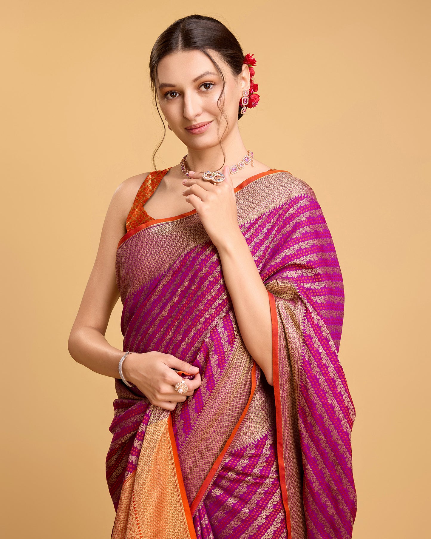 Most Trending Pure Silk Saree In Laheriya Style
