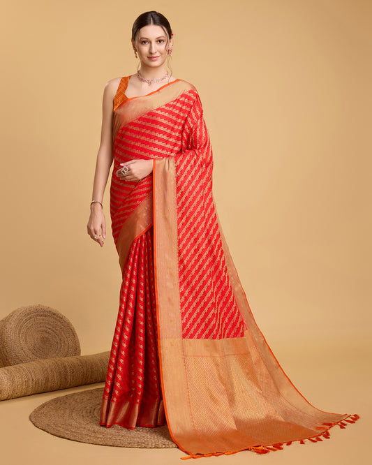Most Trending Pure Silk Saree In Laheriya Style