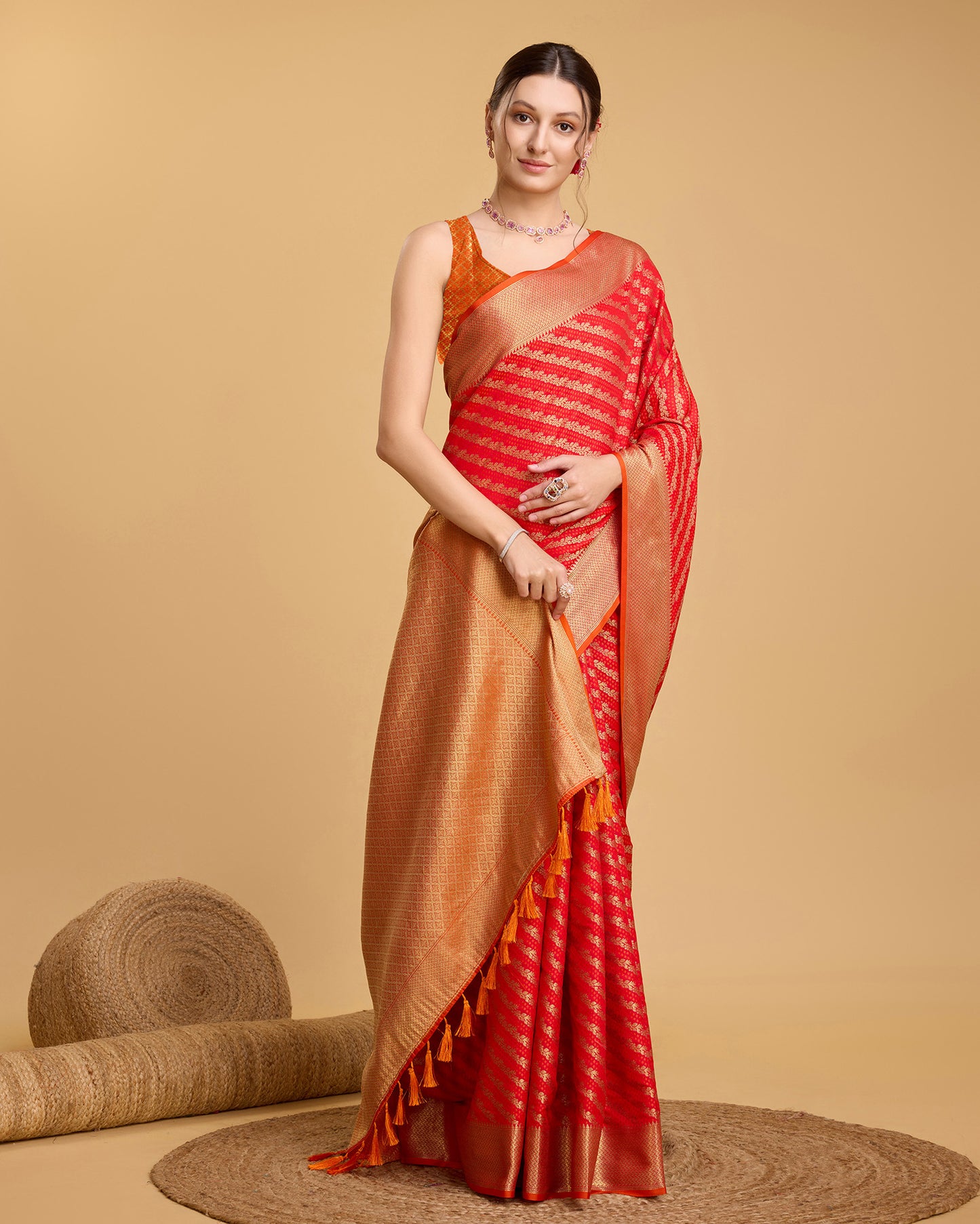 Most Trending Pure Silk Saree In Laheriya Style