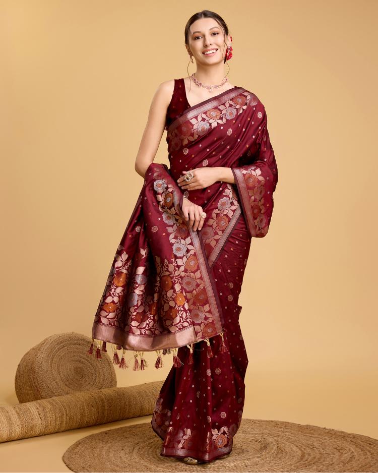 Best Wedding Banarasi Silk Saree With Rich Pallu