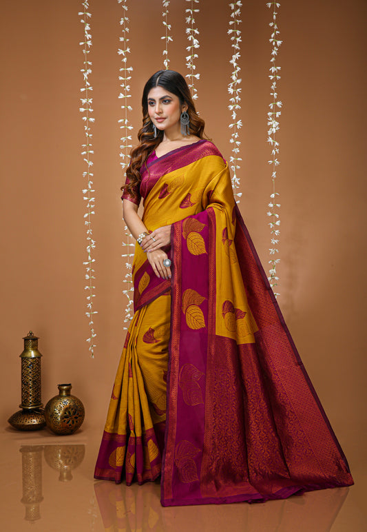 Aesthetic Zari Weaving Soft Silk Saree With alluring Blouse Piece