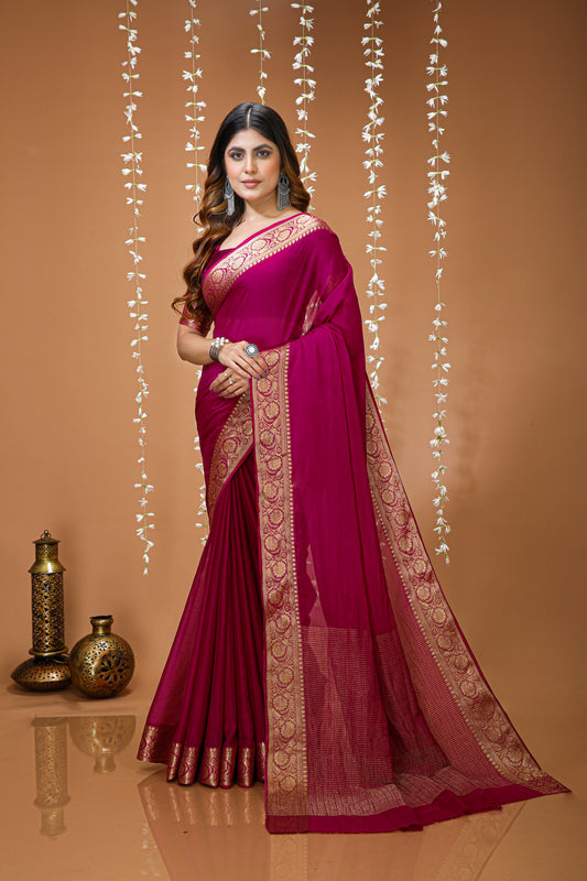 Very Gorgeous Soft Cinnon Saree With zari Weaving