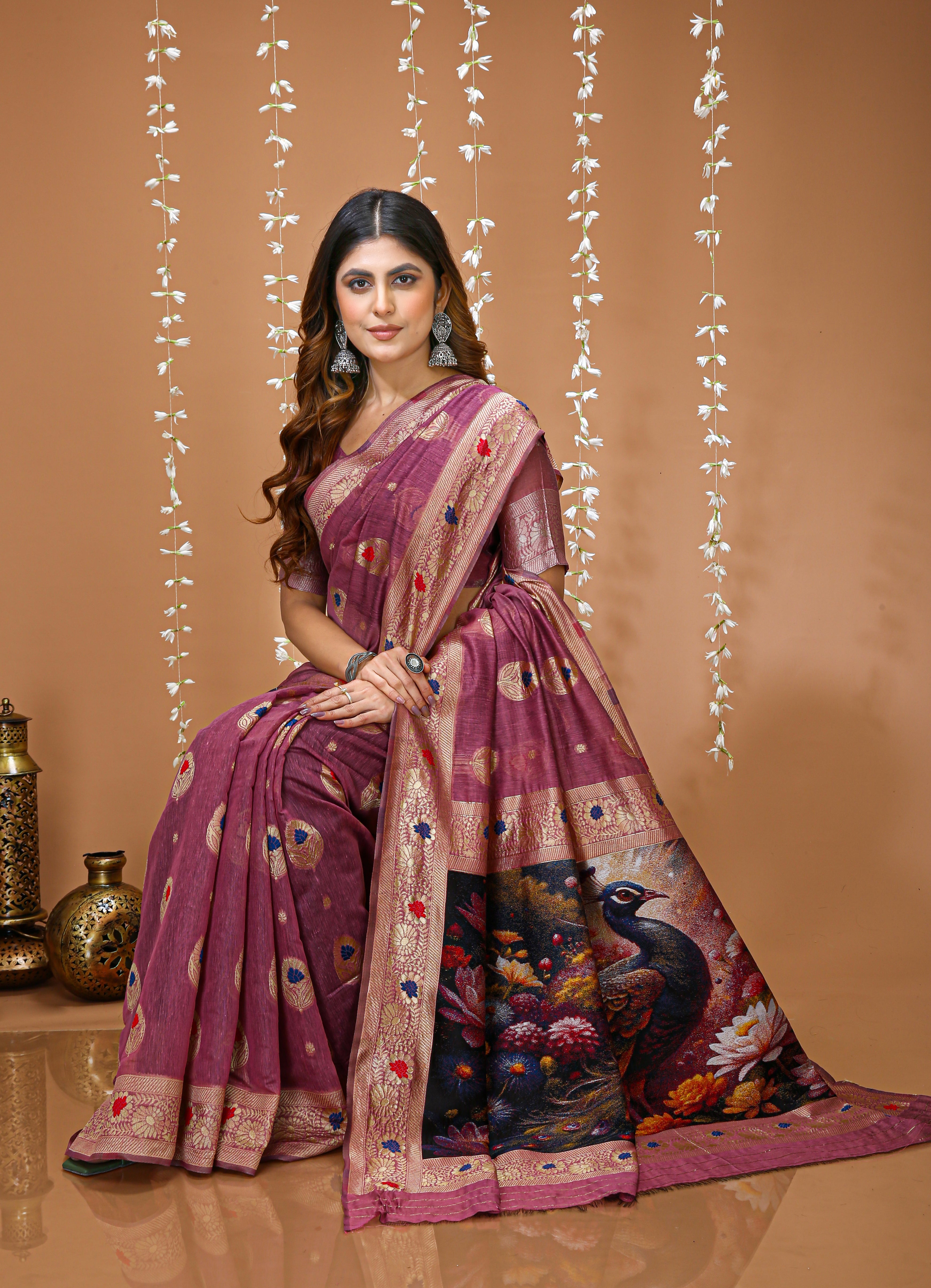 Glamorous Cotton Silk Saree With Rich Pallu
