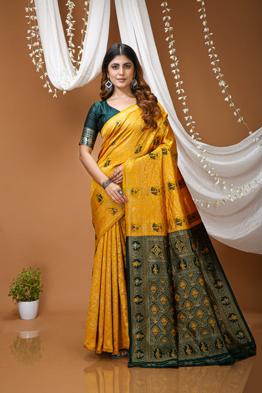 Very Pleasing Soft Silk Saree With Beautiful Blouse Peice