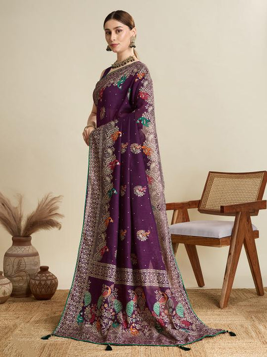 Best Wedding Banarasi Silk Saree With Rich Pallu