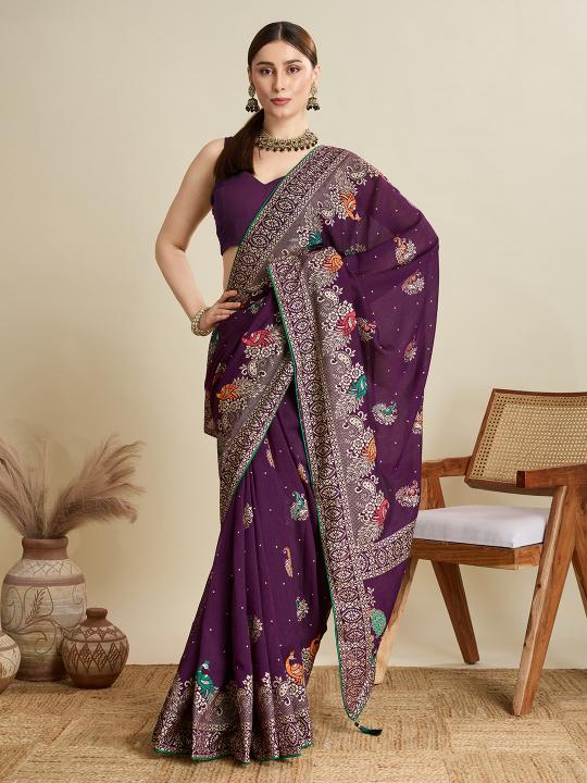 Best Wedding Banarasi Silk Saree With Rich Pallu