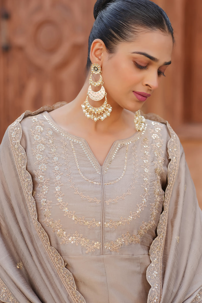 The Amara Edit Anarkali embroidered Suit Set