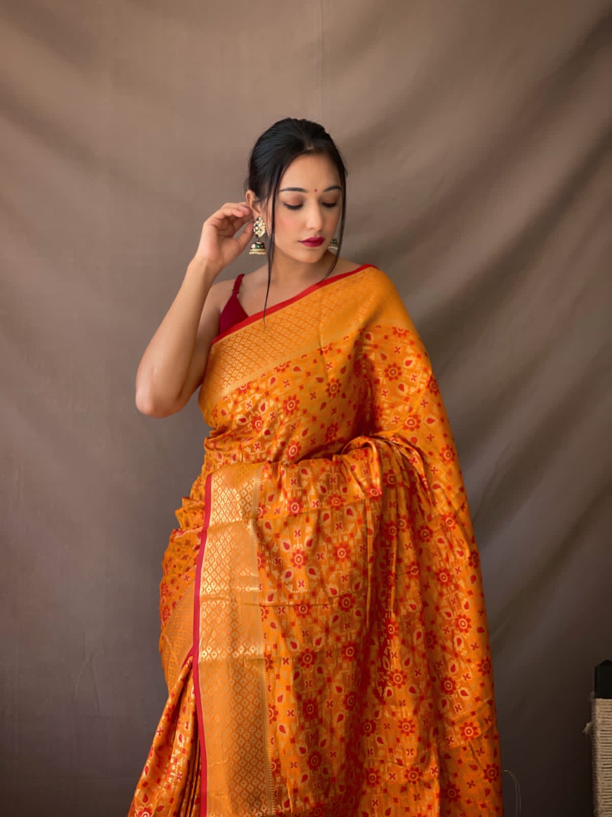 Most Trending Pure Silk Saree In Laheriya Style