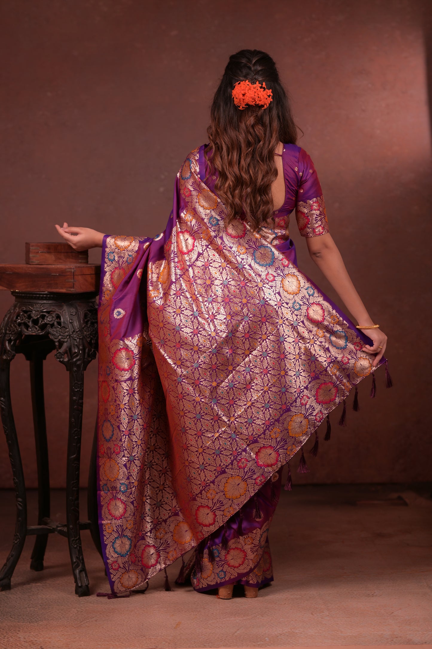 Classic Soft Silk Saree With Zari Weaving & tassels