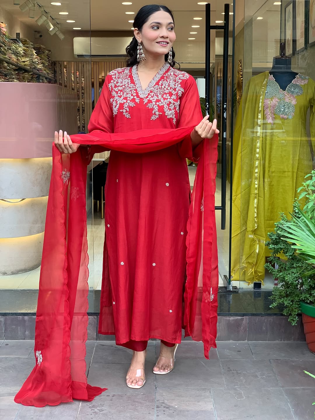 Ravishing Chanderi Silk Emboridery Suit Set