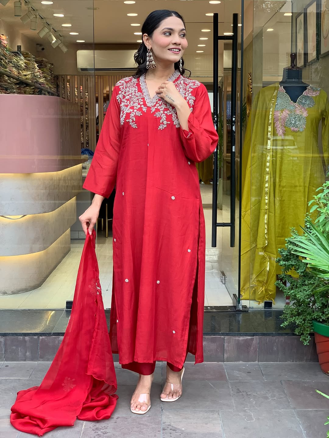 Ravishing Chanderi Silk Emboridery Suit Set