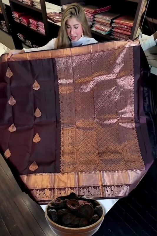 Attractive Purple Soft Banarasi Silk Saree