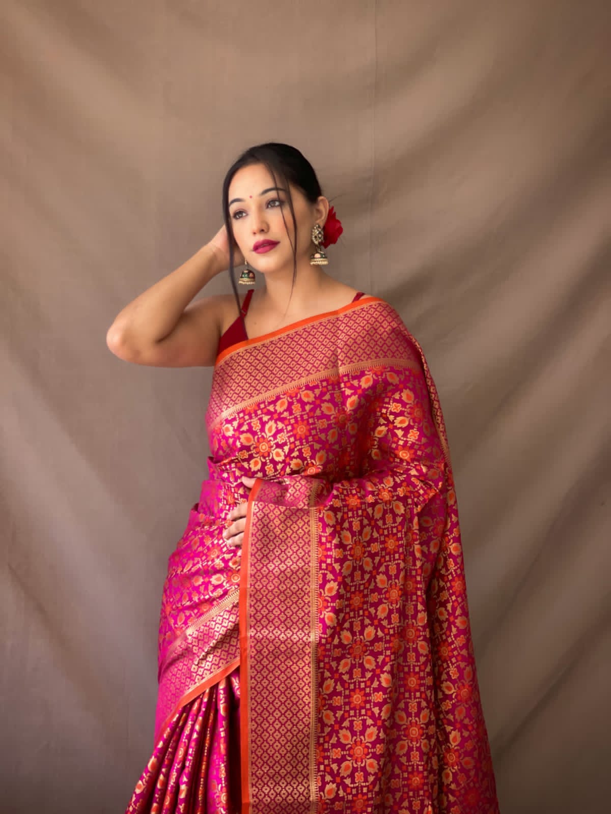 Most Trending Pure Silk Saree In Laheriya Style