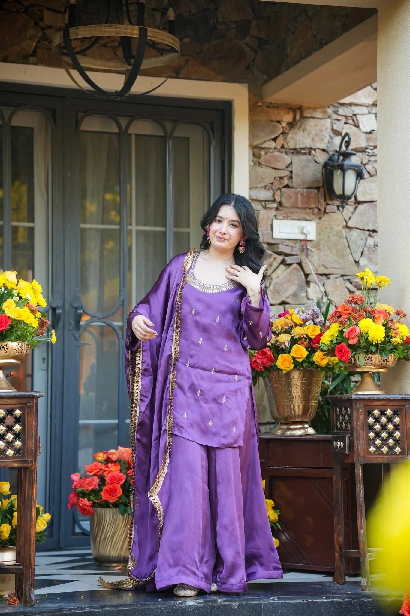The Nawabi Grace Embroidered Sharara Set