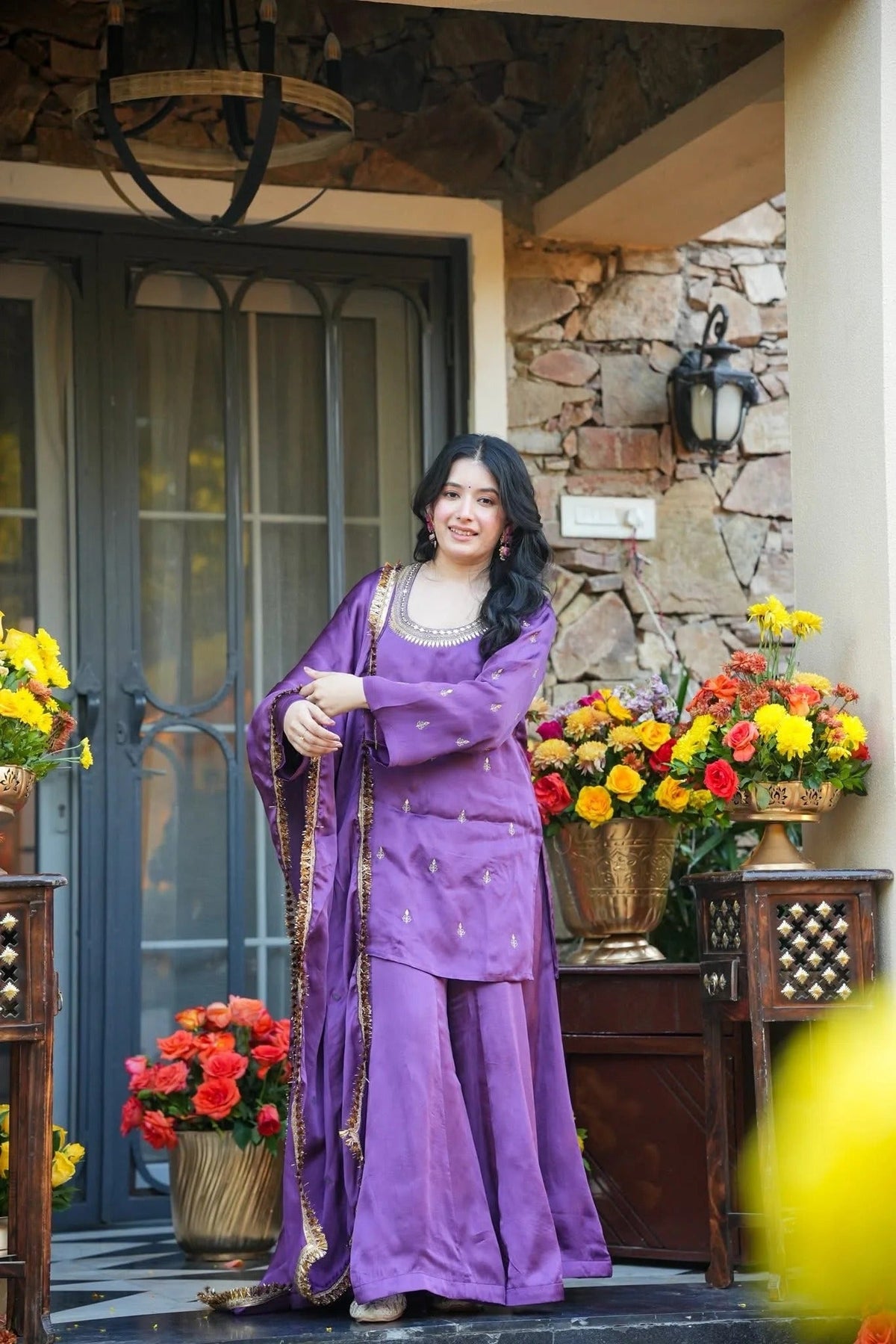 The Nawabi Grace Embroidered Sharara Set
