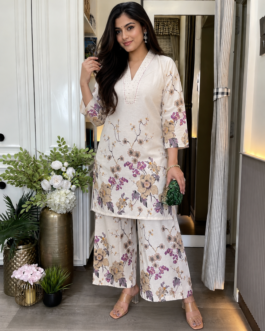 Very Aesthetic Pure Cotton Floral Print Co-ord Set