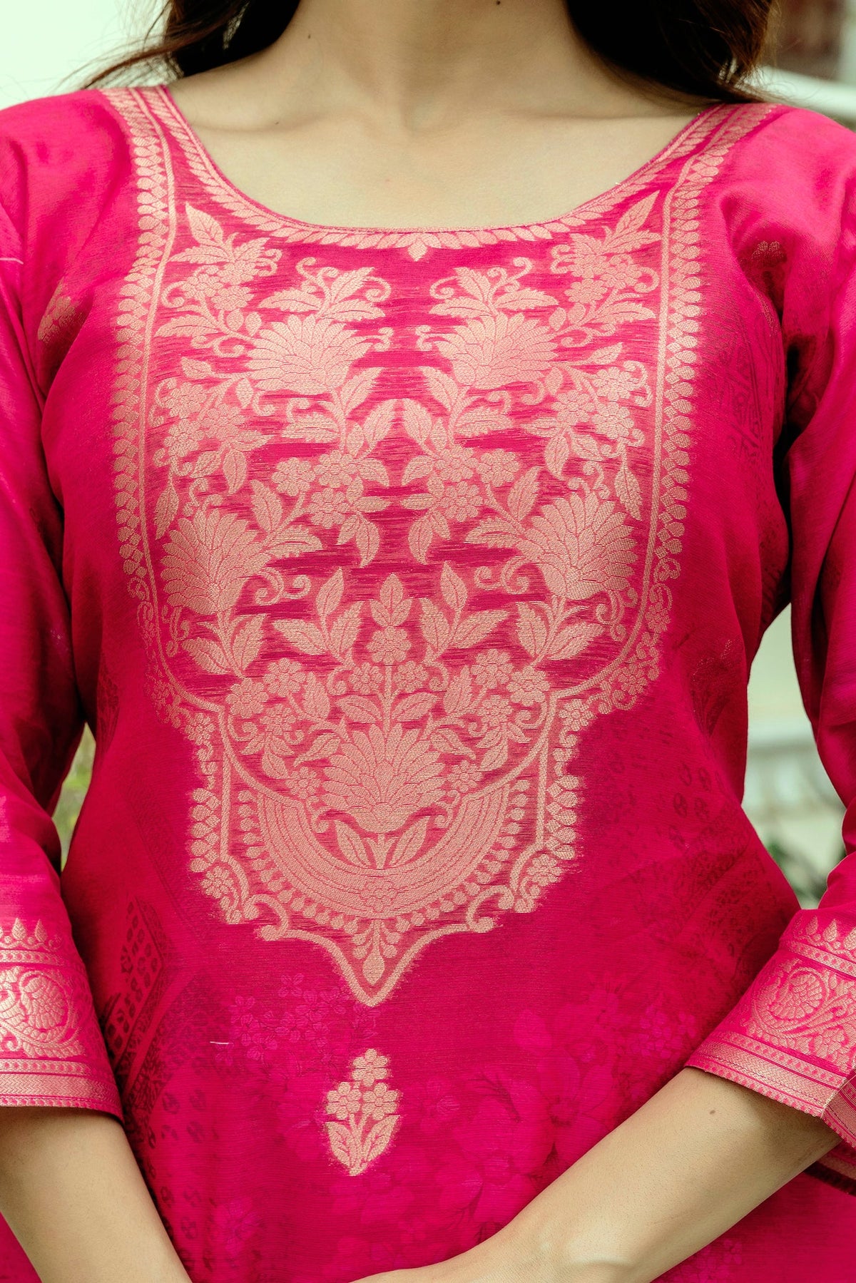 Very Lovely Chanderi Cotton Woven Printed Suit Set