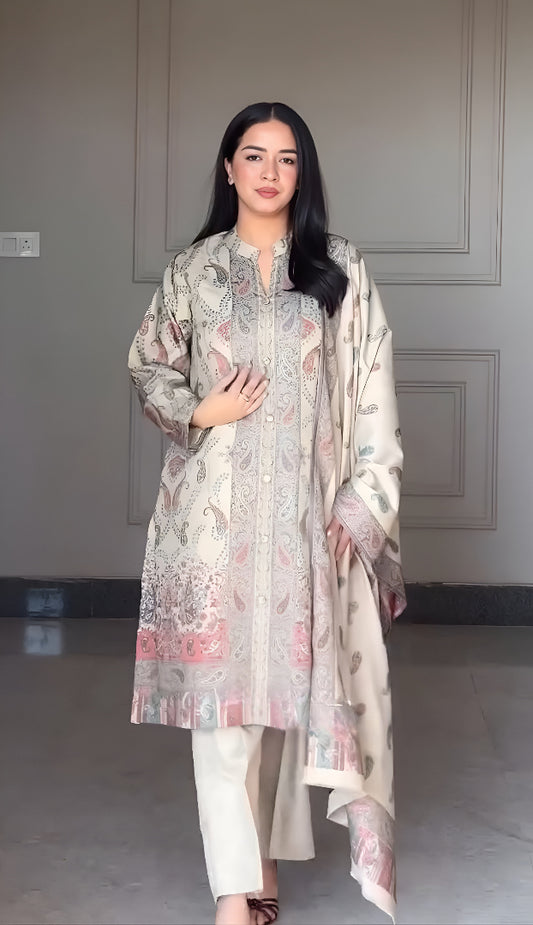 Very Beautiful Soft Berry Silk Suit Set