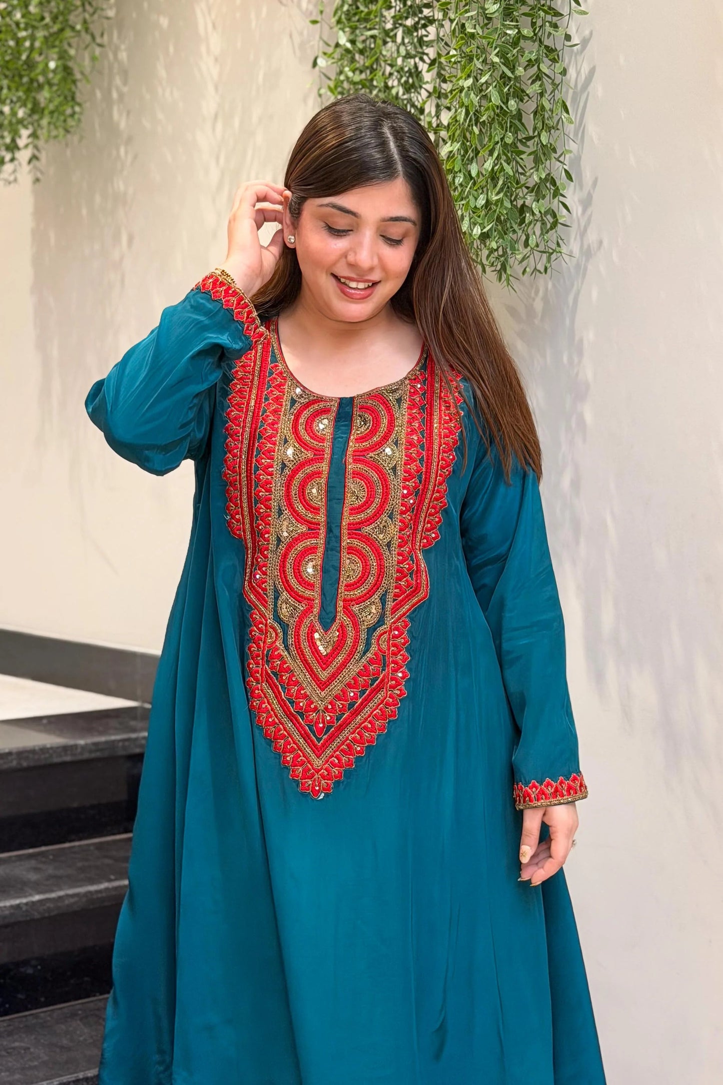 Jade Ember Embroidered Cord Set
