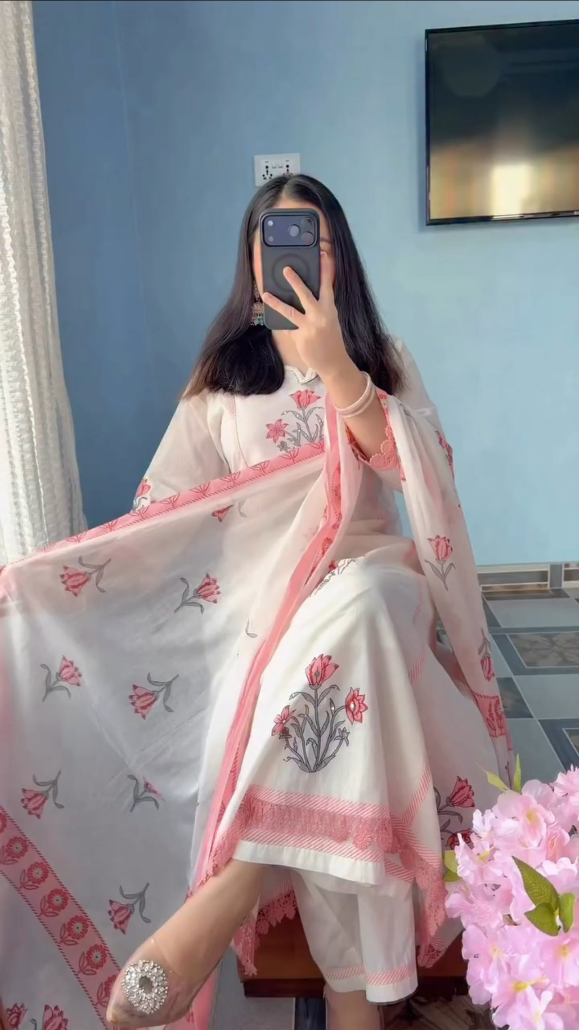 Very Elegant Pure Mul Cotton Floral Suit Set