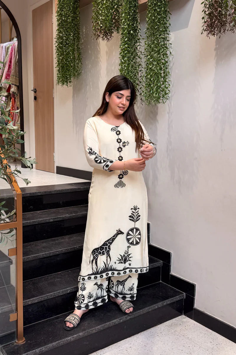 Very Gorgeous Mulberry Silk embroidery Kurta Set