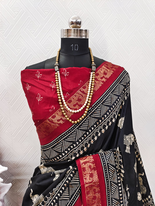 Very Good-Looking Gajji Silk Saree With Zari Weaving