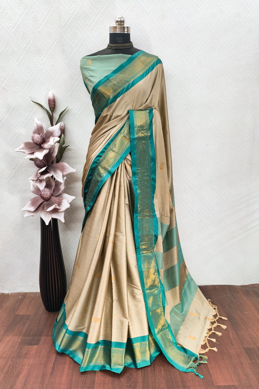 Very Magnificent Zari Weaving Banarasi Silk Saree With Tassels