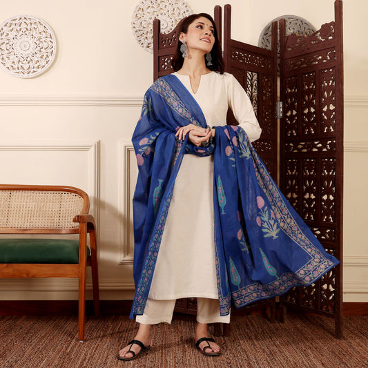 Gorgeous Chanderi Silk Solid Plain Suit Set