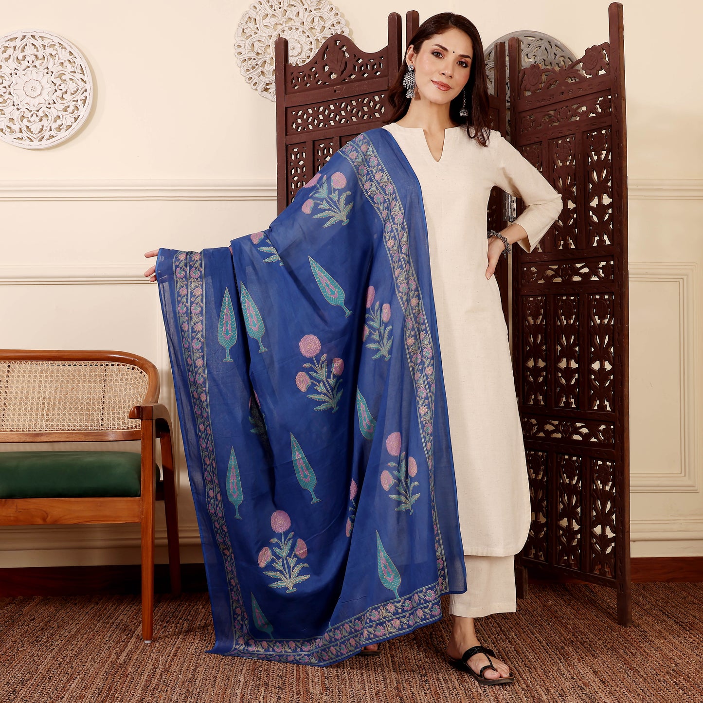 Gorgeous Chanderi Silk Solid Plain Suit Set