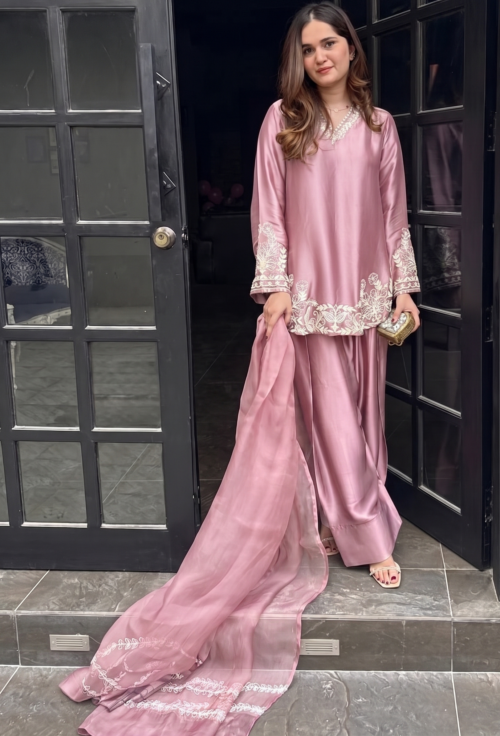 Zeenat Heritage Crepe Silk Suit Set