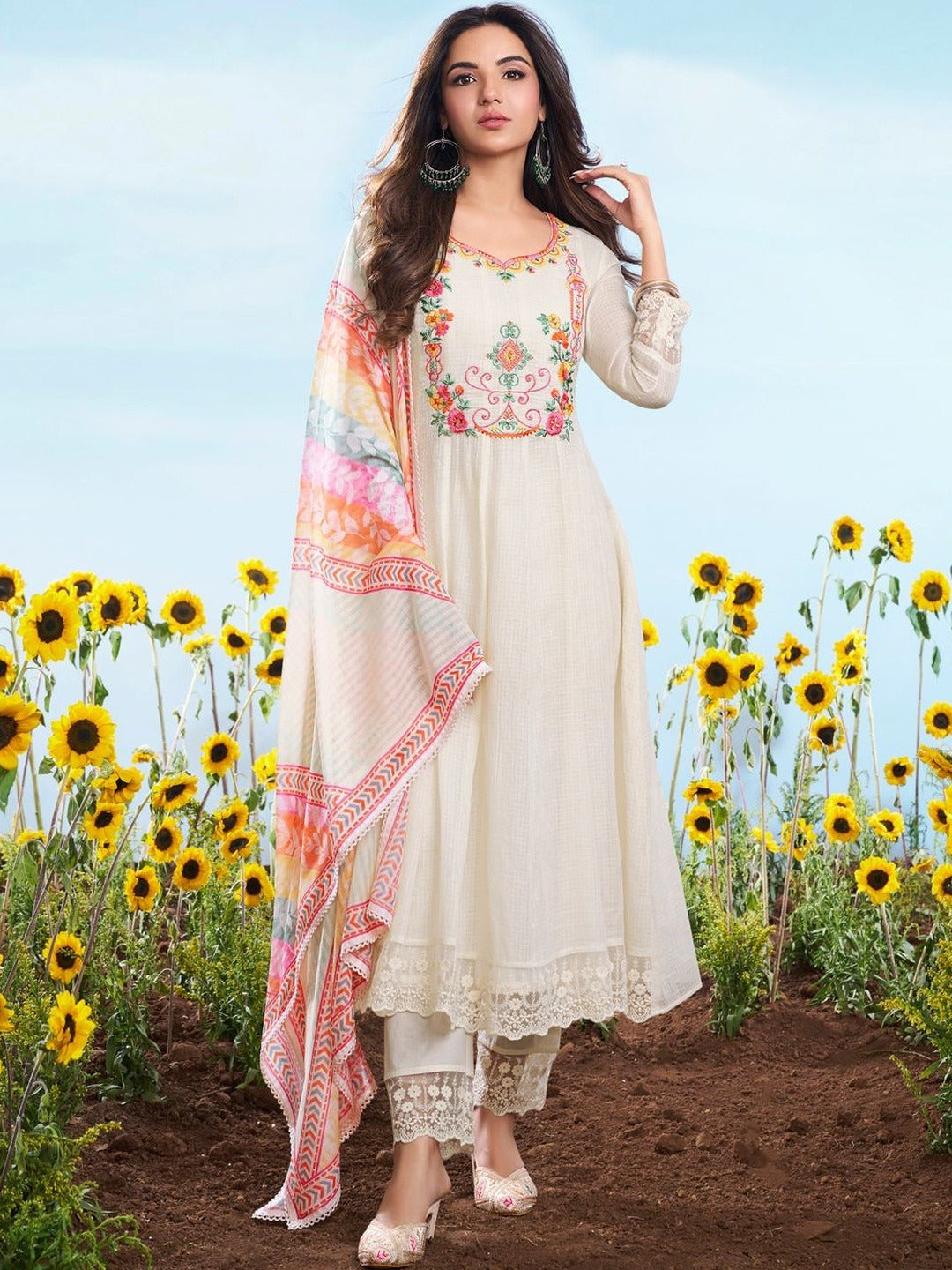 Gulmohar Floral Anarkali Suit Set