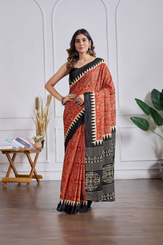 1 Min Ready To Wear Breatheable Cotton Saree With Pocket Style