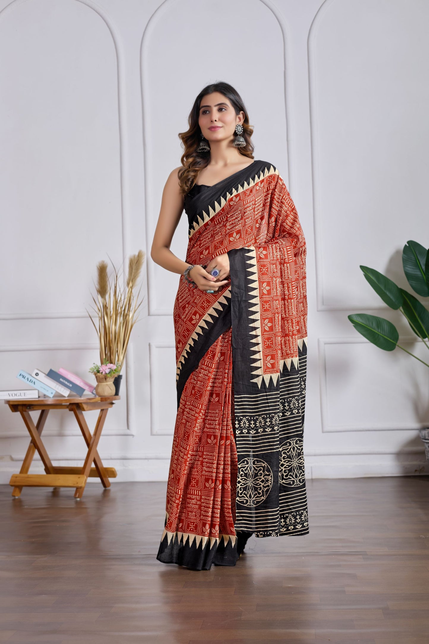 1 Min Ready To Wear Breatheable Cotton Saree With Pocket Style