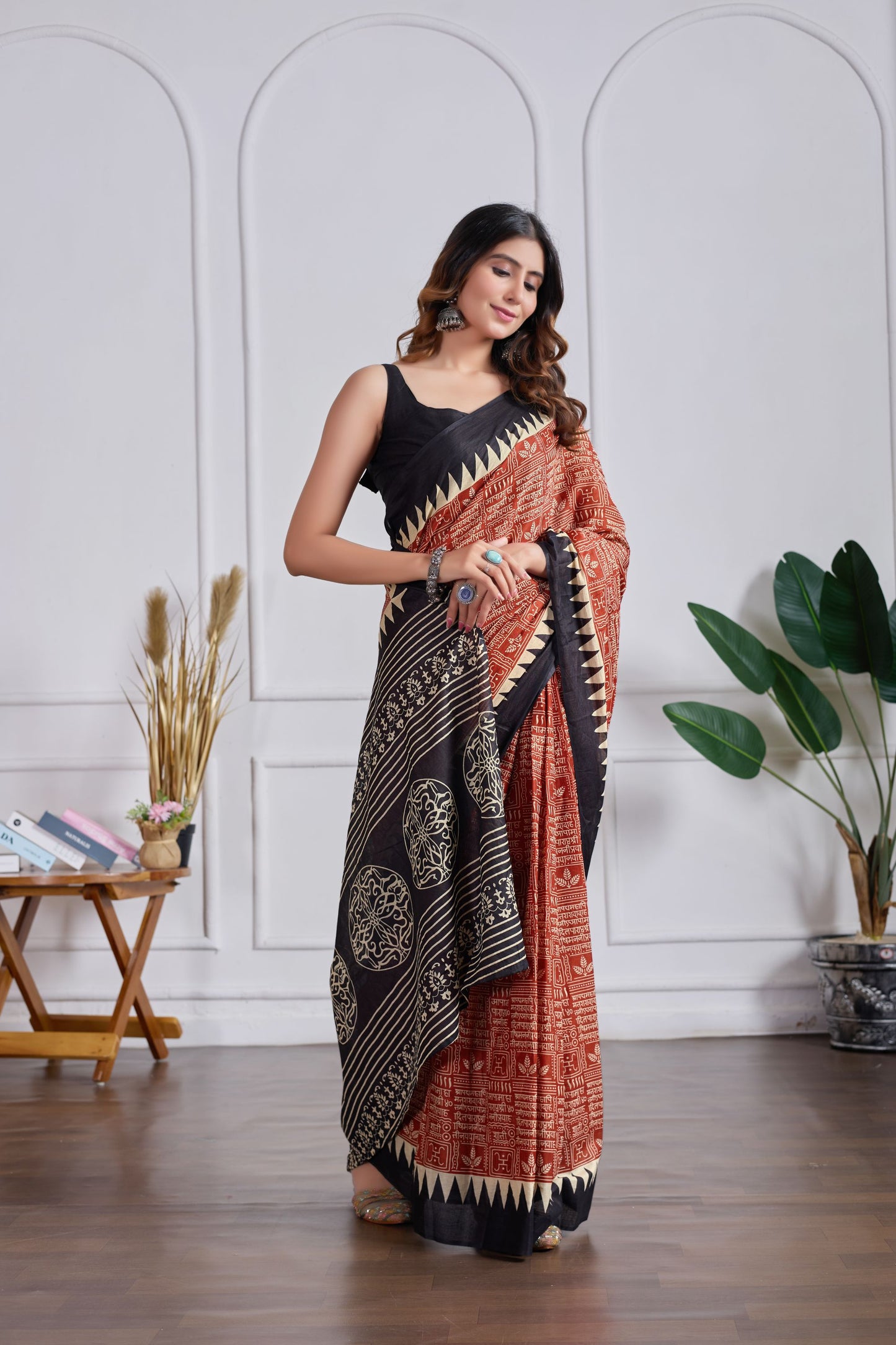 1 Min Ready To Wear Breatheable Cotton Saree With Pocket Style