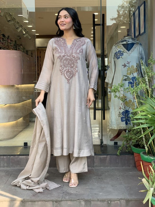 alluring Soft Muslin Cotton Embroidery Suit Set