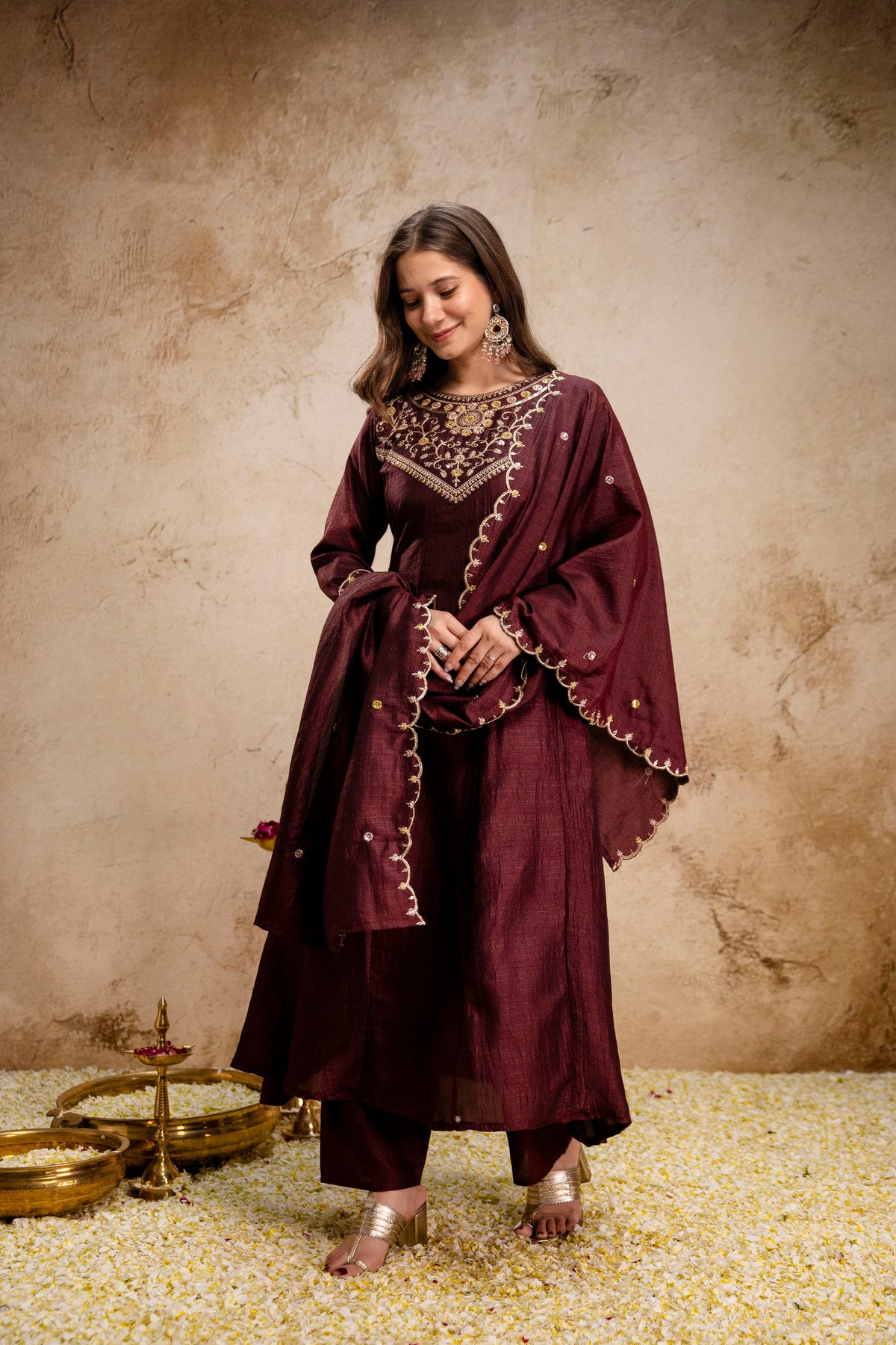 Noor Bagh Embroidered Vichitra Silk Suit Set