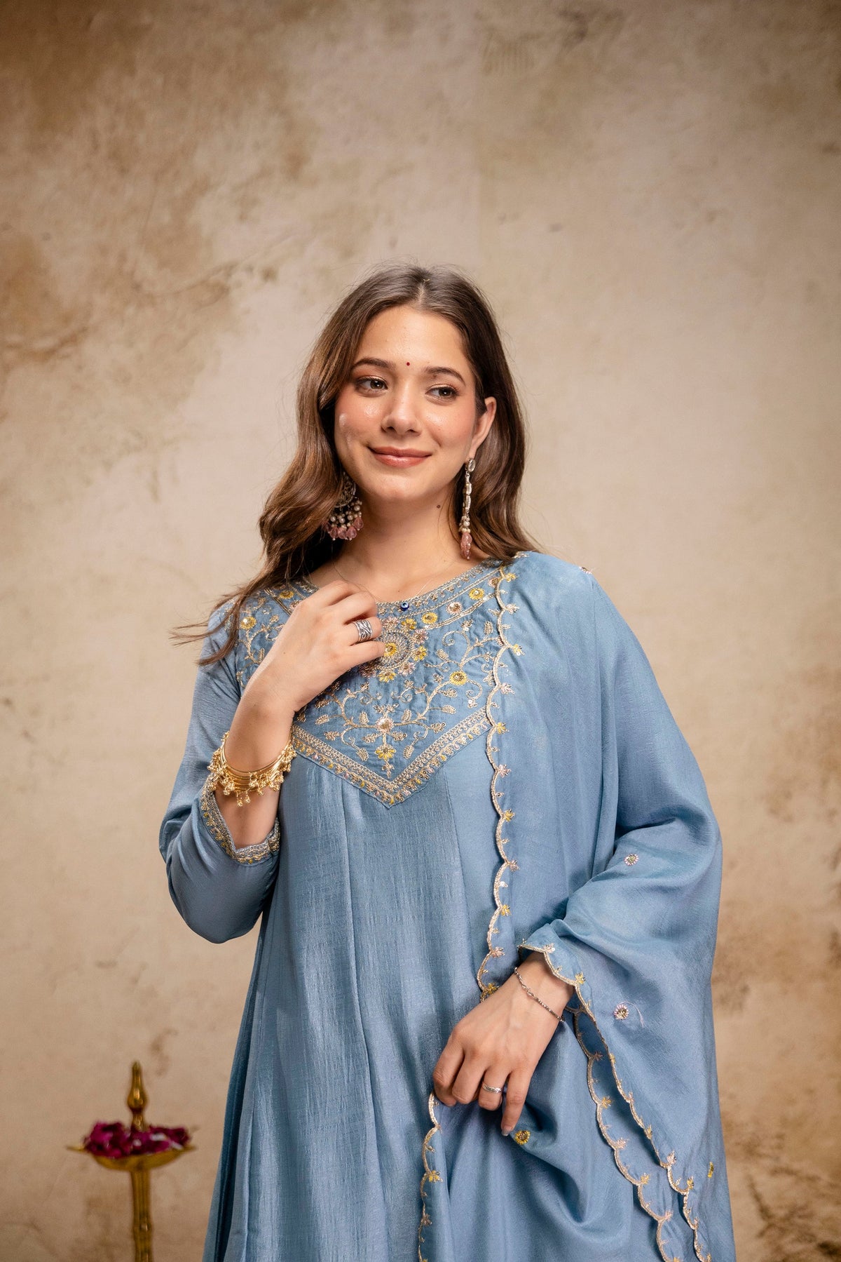 Noor Bagh Embroidered Vichitra Silk Suit Set