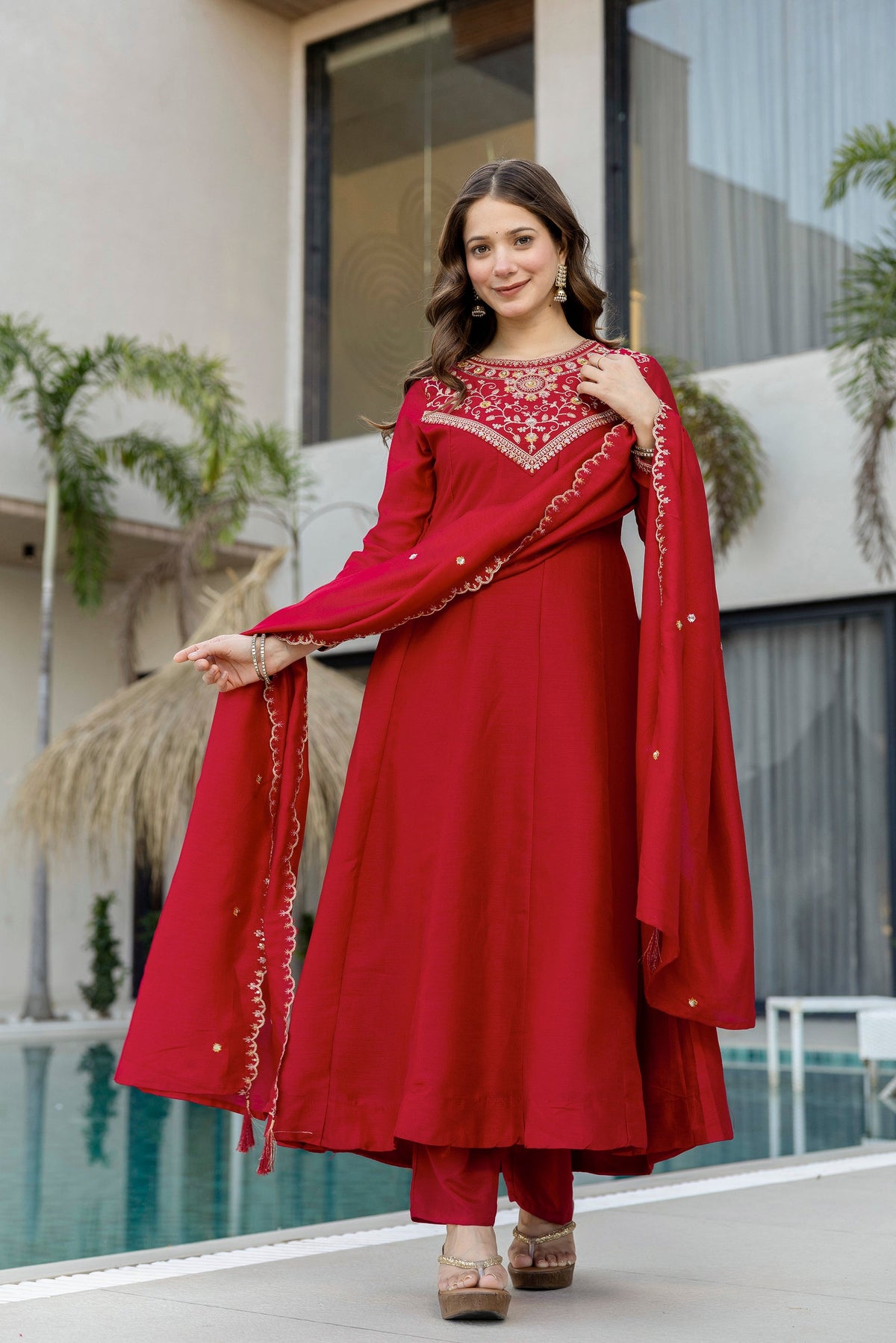 Noor Bagh Embroidered Vichitra Silk Suit Set