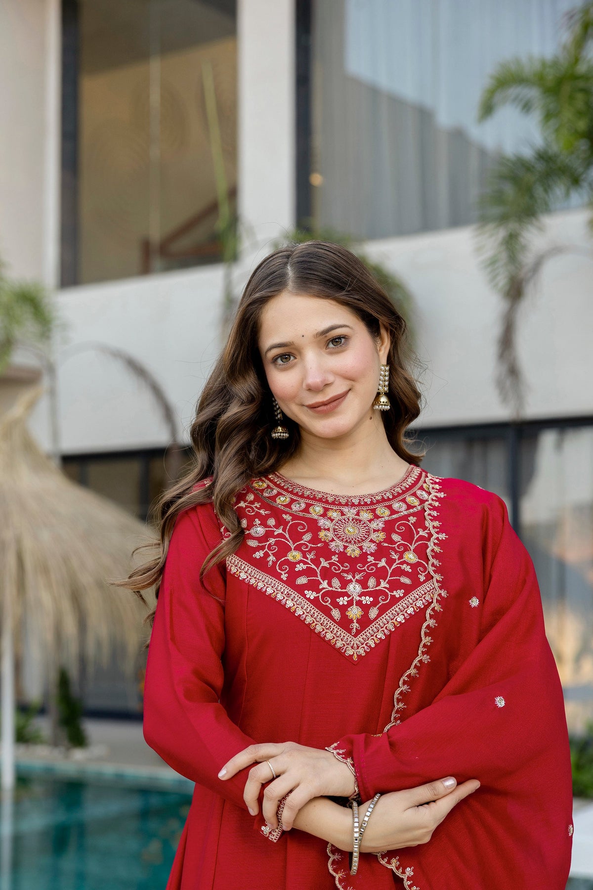 Noor Bagh Embroidered Vichitra Silk Suit Set