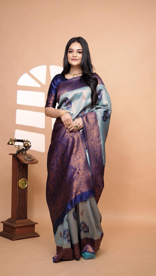 Beautiful Banarasi Silk Saree With With Zari Weaving