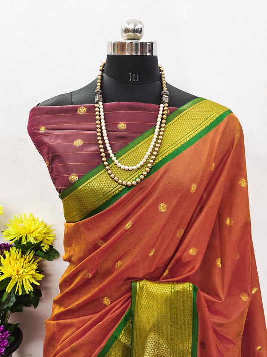 Attractive Zari Weaving Paithani Silk Saree With Tassels