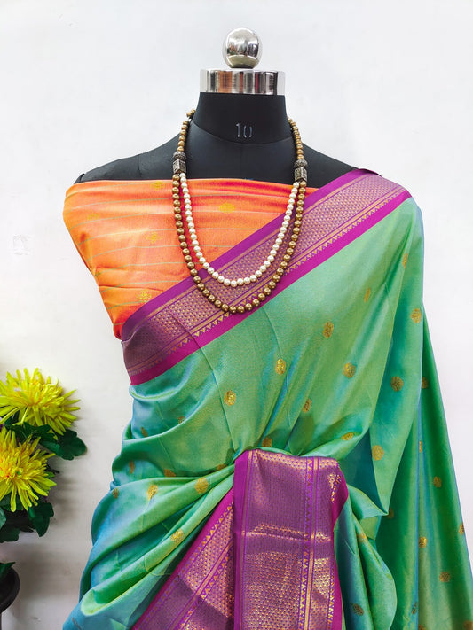 Attractive Zari Weaving Paithani Silk Saree With Tassels