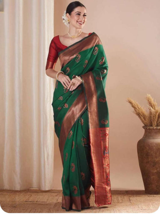 Very Delightful Soft Silk Saree With Zari Weaving