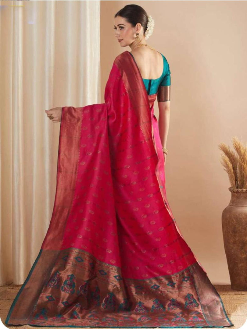 Very Attractive Soft Silk Saree With Zari Weaving