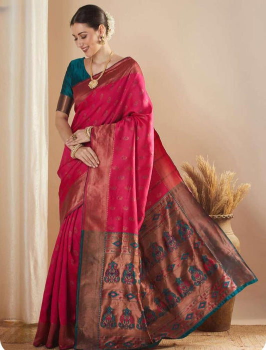 Very Attractive Soft Silk Saree With Zari Weaving