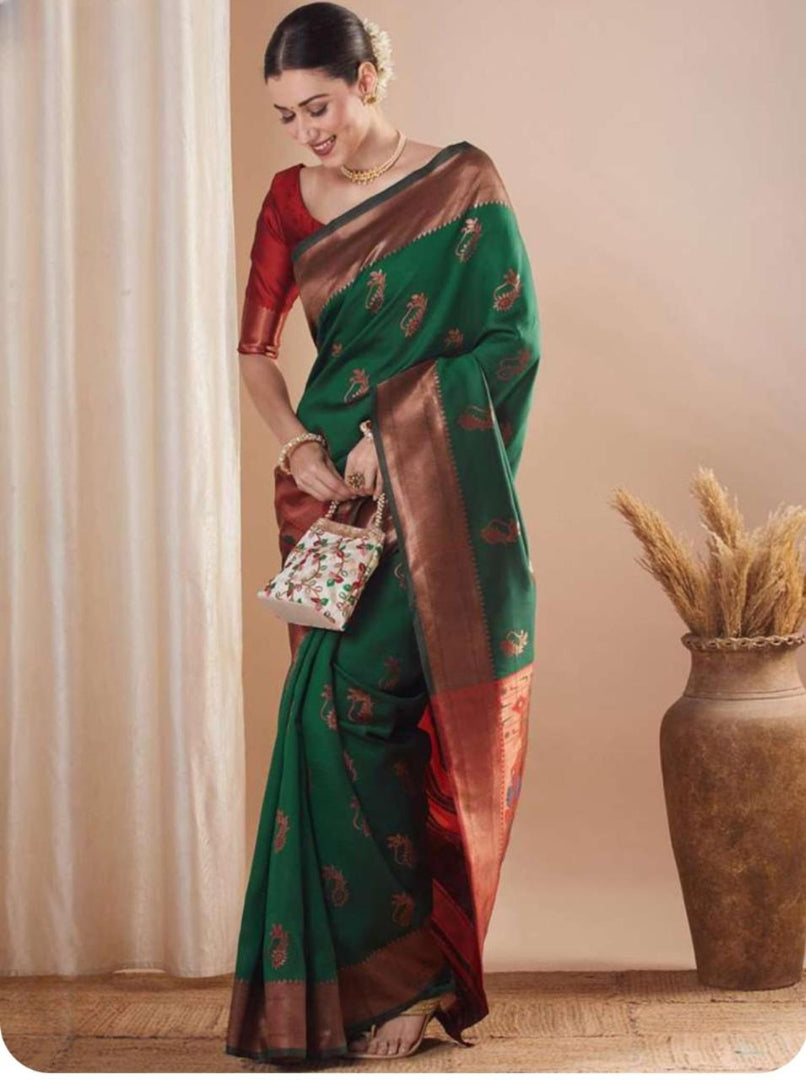 Very Delightful Soft Silk Saree With Zari Weaving