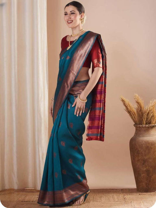Very Delightful Soft Silk Saree With Zari Weaving