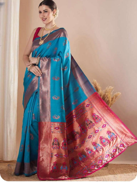 Very Attractive Soft Silk Saree With Zari Weaving