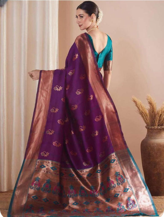 Very Attractive Soft Silk Saree With Zari Weaving