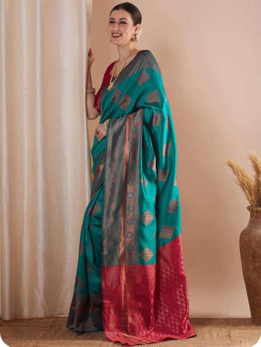 Very Gorgeous Soft Silk Saree With Zari Weaving